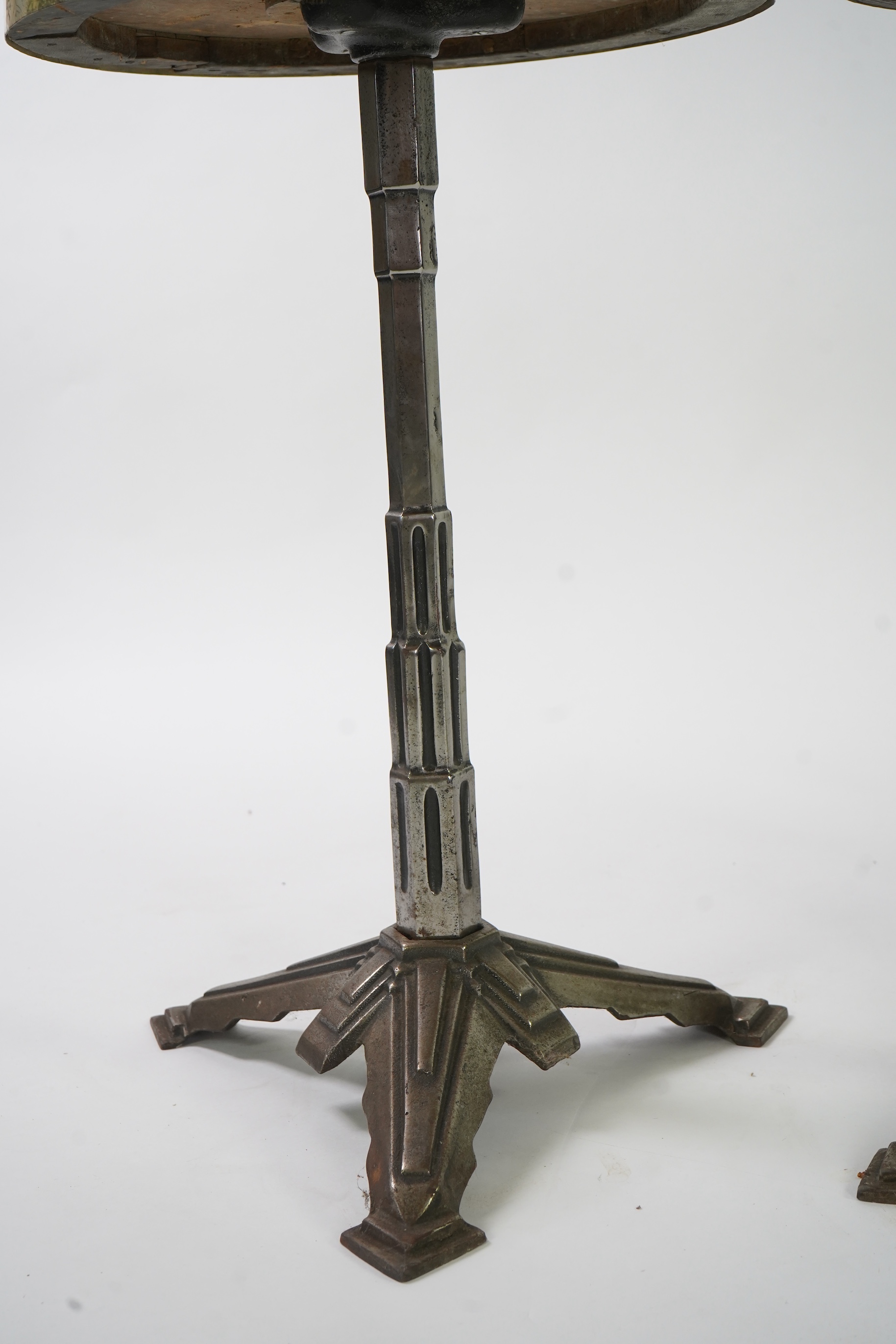 A set of four Art Deco 'Skyscraper' designed occasional or bistro tables